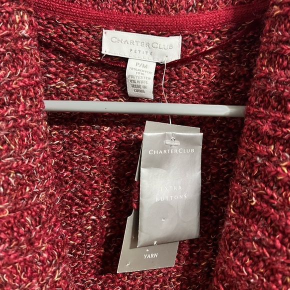 Charter Club Knit Vest Fringe Warm Petite Medium NWT - Picture 3 of 6